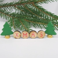 Dolls House Xmas Word with 2 Miniature Christmas Trees 1:12th Scale Decoration