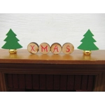 Dolls House Xmas Word with 2 Miniature Christmas Trees 1:12th Scale Decoration