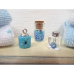 Dolls House Towels Blue White with Bath Bottle and Ornament Jars Bathroom Miniature 1:12th Scale