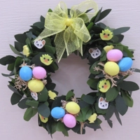 Miniature Easter Egg Wreath Dolls House Door Decoration 1:12th Scale