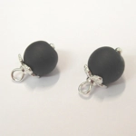 Dolls House Christmas Tree Decorations 12 Black & Silver Glass Baubles Miniature 1:12th Scale