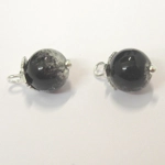 Dolls House Christmas Tree Decorations 12 Black & Silver Glass Baubles Miniature 1:12th Scale