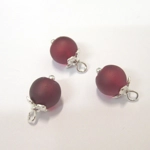 Dolls House Christmas Tree Decorations 12 Wine Red & Silver Miniature Glass Baubles 1:12th Scale
