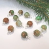 Dolls House Christmas Tree Decorations 12 Red Green Silver Glass Baubles 1:12th Scale