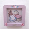 Dolls House Nursery Picture Hunca Munca Peter Rabbit Decorated Miniature Pink Frame 1:12 Scale