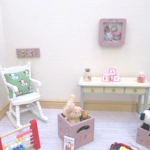 Dolls House Nursery Picture Hunca Munca Peter Rabbit Decorated Miniature Pink Frame 1:12 Scale