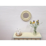 Dolls House Mirror Vintage Style Miniature Cream Gold 1:12 Scale Bedroom Bathroom Accessories