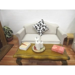 Dolls House Cushion One Miniature Handmade Throw Pillow Leopard Print Pattern 1:12 Scale