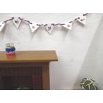 Dollhouse Pennant 4th July Garland Bunting Banner 9 Flags Miniature Decoration 1:12 Scale