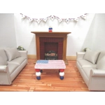 Dollhouse Pennant 4th July Garland Bunting Banner 9 Flags Miniature Decoration 1:12 Scale