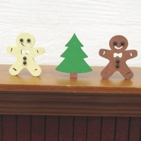 Dolls House Christmas Tree and Gingerbread Men 1:12th Scale Miniature Ornament