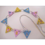 Dolls House Easter Bunting 9 Miniature Wood Flags 1:12 Scale