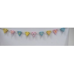 Dolls House Easter Bunting 9 Miniature Wood Flags 1:12 Scale