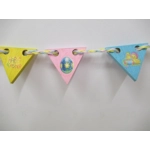 Dolls House Easter Bunting 9 Miniature Wood Flags 1:12 Scale