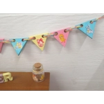 Dolls House Easter Bunting 9 Miniature Wood Flags 1:12 Scale
