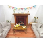 Dolls House Easter Bunting 9 Miniature Wood Flags 1:12 Scale