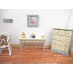 Dolls House Nursery Picture Peter Rabbit Scene Blue Framed Miniature Wall Decor 1:12 Scale