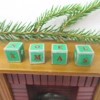 Dolls House Christmas Decoration Xmas Noel Letter Blocks Green and Silver 1:12 Scale