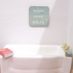 Dolls House Bathroom Miniature Wash Soak Relax Blue Wall Decor 1:12th Scale
