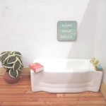 Dolls House Bathroom Miniature Wash Soak Relax Blue Wall Decor 1:12th Scale