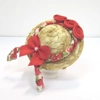 Dolls House Hat Red Floral Trim Satin Roses and Bow Miniature Accessory 1:12 Scale