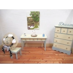 Dolls House Hat Black White Trim and Satin Roses Miniature Clothes 1:12 Scale