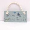 Dolls House Sign Gone Fishing Blue Wood Notice Miniature Accessories 1:12th Scale
