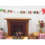 Dolls House Happy Christmas Bunting Miniature Decoration 1:12 Scale