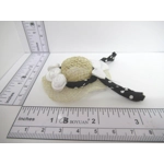 Dolls House Hat Black & White Mini Satin Roses and Bow Miniature Clothes Accessory 1:12 Scale