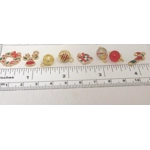 Dolls House Christmas Tree Decorations 12 Red Gold Miniature Baubles and Trinkets 1:12th Scale