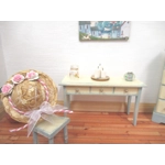 Dolls House Straw Hat Pink White Roses and Organza Bow 1:12 Scale Miniature Clothes Accessory