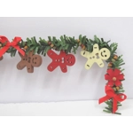 Dolls House Christmas Garland Gingerbread Men 1:12 Scale Miniature Fireplace Decoration