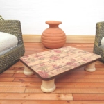 Dolls House Table Vintage Rose Coffee Occasional Lamp 7.5cm x 5cm Miniature Furniture 1:12 Scale