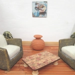 Dolls House Table Vintage Rose Coffee Occasional Lamp 7.5cm x 5cm Miniature Furniture 1:12 Scale