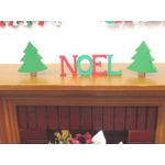 Dolls House Christmas Decoration Noel Word and 2 Miniature Xmas Trees 1:12 Scale