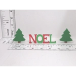 Dolls House Christmas Decoration Noel Word and 2 Miniature Xmas Trees 1:12 Scale
