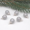 Dolls House Christmas Tree Decorations 6 Silver Colour Frosted Miniature Glass Baubles 1:12 Scale