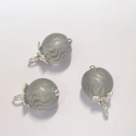 Dolls House Christmas Tree Decorations 6 Silver Colour Frosted Miniature Glass Baubles 1:12 Scale