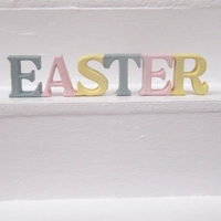Dolls House Easter Word Hand Painted in Pastel Colours 1:12th Scale Miniature Decoration