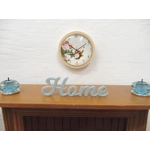 Dolls House Clock Vintage Floral Theme in a Wood Frame 1:12th Scale Miniature Accessories
