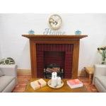 Dolls House Clock Vintage Floral Theme in a Wood Frame 1:12th Scale Miniature Accessories