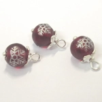Dolls House Christmas Tree Decorations 12 Red Silver Miniature Baubles and Stars 1:12th Scale