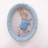 Dolls House Peter Rabbit Picture Miniature Oval Frame Blue 1:12 Scale Nursery Wall Decor