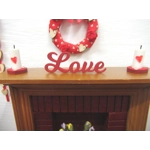 Dolls House Love Word Red 12th Scale Miniature Bedroom Lounge Decor
