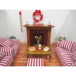 Dolls House Love Word Red 12th Scale Miniature Bedroom Lounge Decor