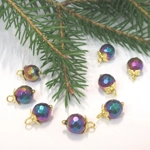 Dolls House Christmas Tree Decorations 8 Multi Colour Faceted Mini Baubles 1:12th Scale