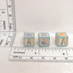 Dolls House Miniature Nursery Toy Letter ABC Blocks Peter Rabbit Blue Natural Wood 1 :12 Scale