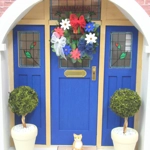 Dolls House Wreath Red White and Blue Miniature 4th July Door Decoration 1:12 Scale