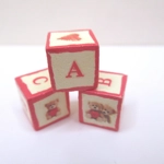 Dolls House Toy Letter Blocks Teddy Bears Set of 3 Red Nursery Miniature 1:12 Scale