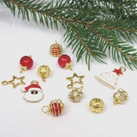 Dolls House Christmas Tree Decorations 12 Red Gold Baubles..
